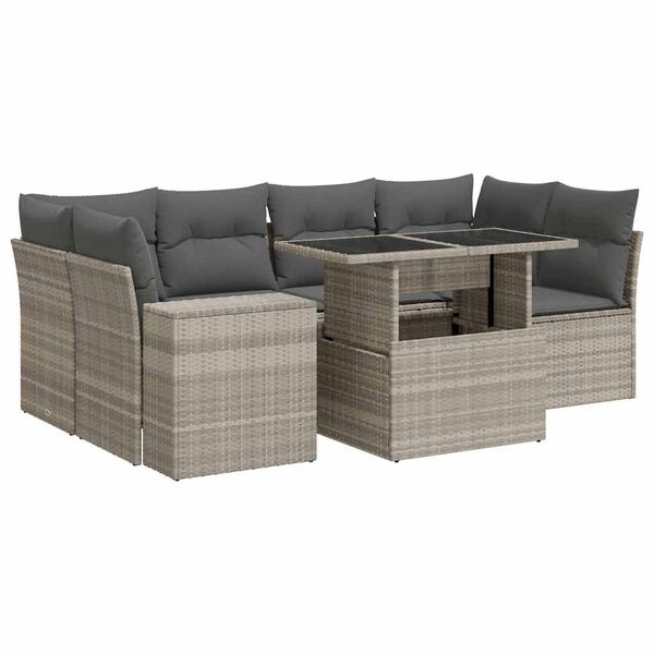 vidaXL Garden Sofa Set Light Grey, Dark Grey