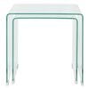vidaXL Nesting Table Set Set of 2 Clear Tempered safety glass Two Piece