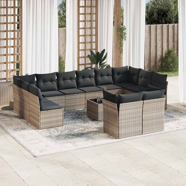 vidaXL Garden Sofa Set Light Grey and Dark Grey