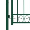 vidaXL Fence Gate with Arched Top Steel 39.4x59.1" Green