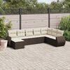 vidaXL Garden Sofa Set Brown and Cream White