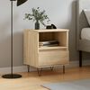 vidaXL Nightstand Sonoma oak Engineered wood, metal Compact Nightstand