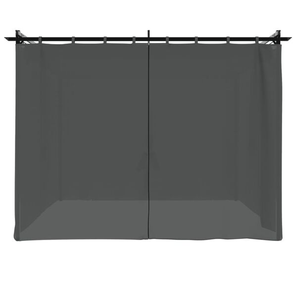 vidaXL Gazebo with Curtains Anthracite 9.8'x9.8' Steel