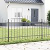 vidaXL Garden Fence 2 pcs Grey 170 x 140 cm Powder-Coated Steel