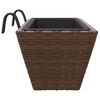 vidaXL Planter Brown Poly Rattan Medium Tough Planter Trapezoidal
