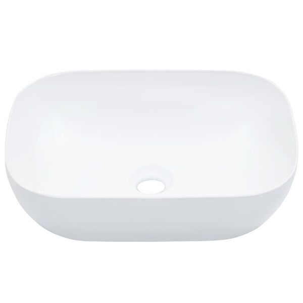 vidaXL Wash Basin 17.9x12.6x5.1" Ceramic White
