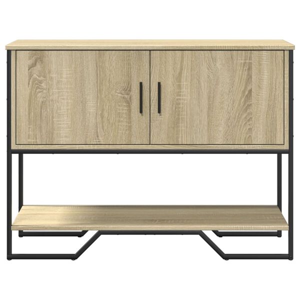 vidaXL Console Table Sonoma Oak Engineered Wood, Metal Medium