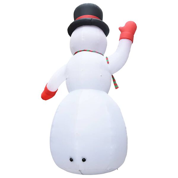 vidaXL Inflatable Snowman White, Black, Red, Orange Polyester Giant