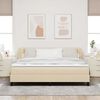 vidaXL Box Spring Bed with Mattress Cream 70.9" x 78.7" fabric