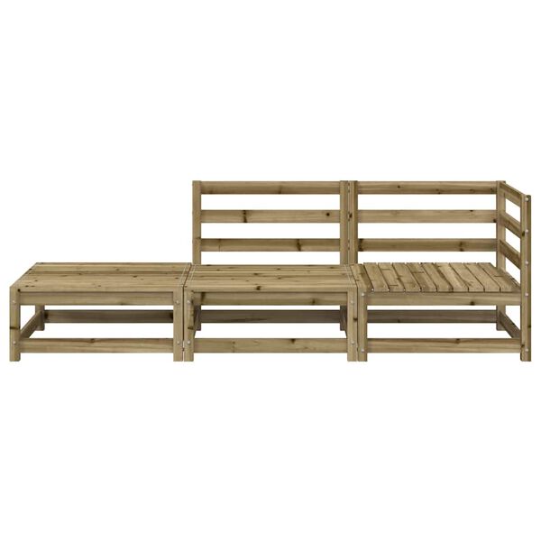 vidaXL Garden Sofa Natural Wood Treated pine wood 2-seater Modular