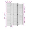 vidaXL Room Divider 5 Panels Black Solid Wood Paulownia