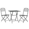 vidaXL Garden Dining Set Anthracite Expanded metal mesh Small Foldable