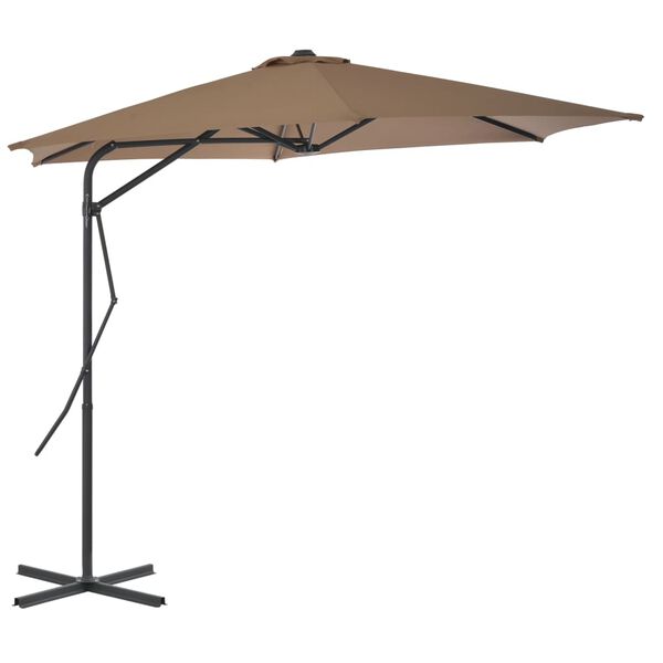 vidaXL Garden Parasol Taupe Polyester 118.1 in diameter Rotatable