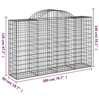 vidaXL Arched Gabion Basket 78.7"x19.7"x47.2"/55.1" Galvanized Iron