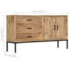 vidaXL Sideboard Natural Wood Solid Mango Wood Medium Sideboard
