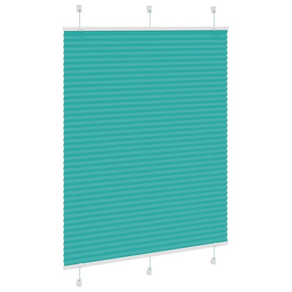 vidaXL Pleated Blind Petrol green 100% Polyester 43.3 x 39.4 in Modern