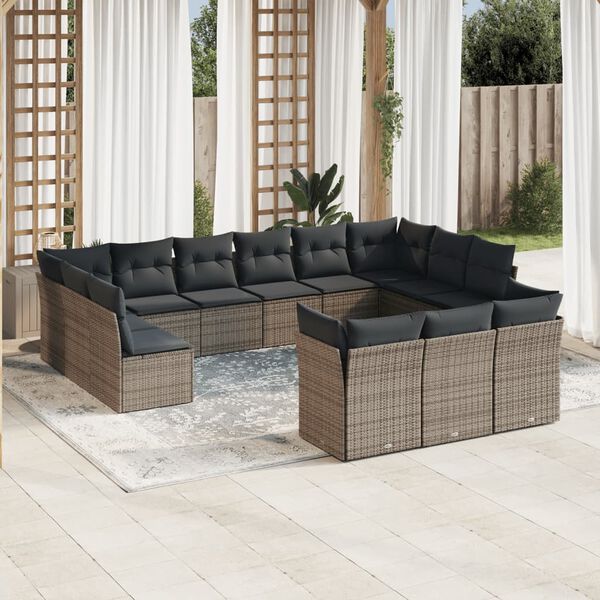 vidaXL Garden Sofa Set Grey, Dark grey
