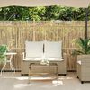 vidaXL Garden Sofa Beige PE rattan Medium Adjustable Feet Garden Sofa