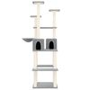 vidaXL Cat Tree Light Grey Engineered wood, plush, sisal 65.7 in Durable
