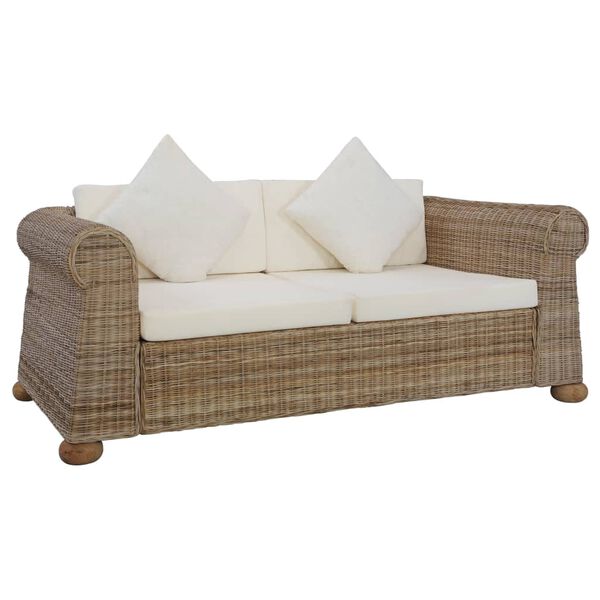 vidaXL Sofa Set Natural, Cream White