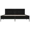 vidaXL Bed Frame Black Engineered Wood & Metal, Plywood Slats Full