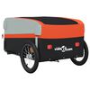 vidaXL Bike Trailer Black and Orange 99.2 lb Iron