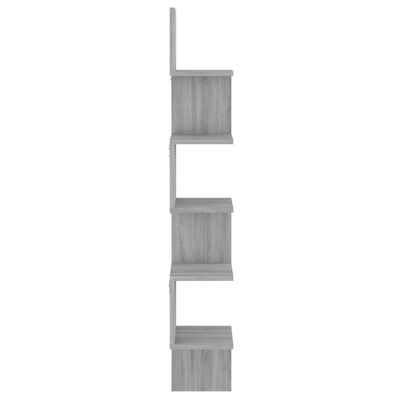 vidaXL Wall Corner Shelf Gray Sonoma 7.9"x7.9"x50.2" Engineered Wood