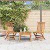 vidaXL Garden Chair Set of 2 Warm Brown Sanded teak hardwood Compact