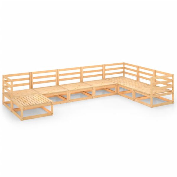 vidaXL Garden Lounge Set Natural Wood Solid Pinewood Large Durable