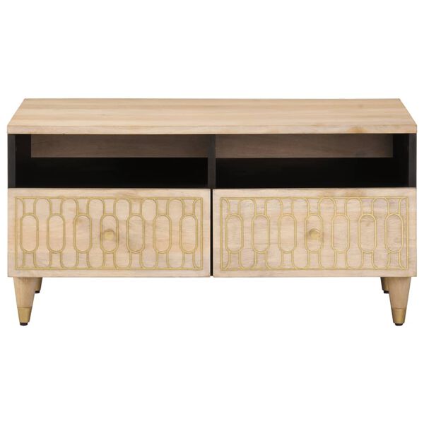 vidaXL Coffee Table Bleach Natural Solid Mango Wood, Engineered Wood