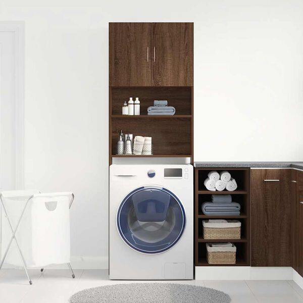 vidaXL Washing Machine Cabinet Brown Oak 25.2x9.4x74.8" Engineered Wood