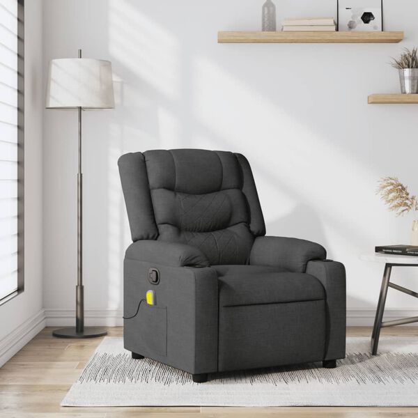 vidaXL Massage Recliner Chair Dark Grey