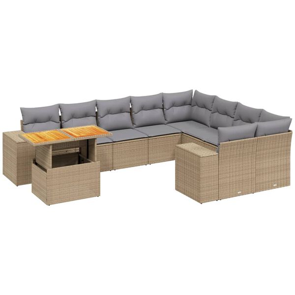 vidaXL Garden Sofa Set Beige and Light Grey