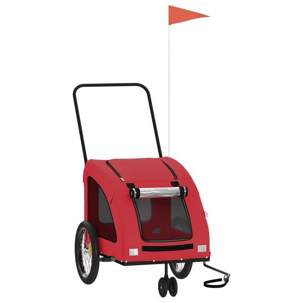 vidaXL Pet Bike Trailer Red Oxford Fabric 53.9 x 26.8 x 28.3 in