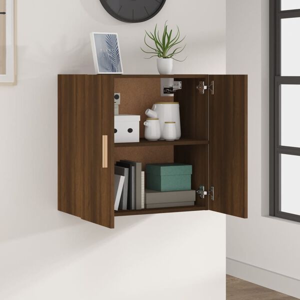vidaXL Wall Cabinet Brown Oak Engineered Wood 23.6x11.8x23.6 in