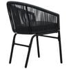 vidaXL Outdoor Chair Set of 2 Black PE Rattan, Powder-Coated Steel