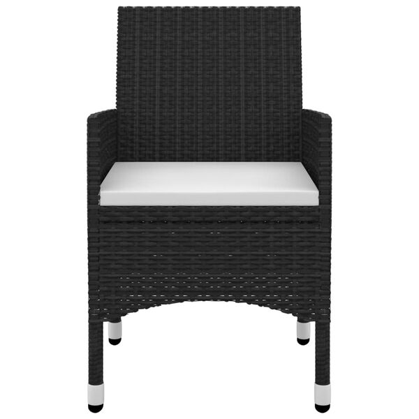 vidaXL Garden Dining Set Black PE Rattan Large Seats Many