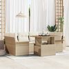 vidaXL Garden Sofa Set with Cushion 7 pcs beige and cream