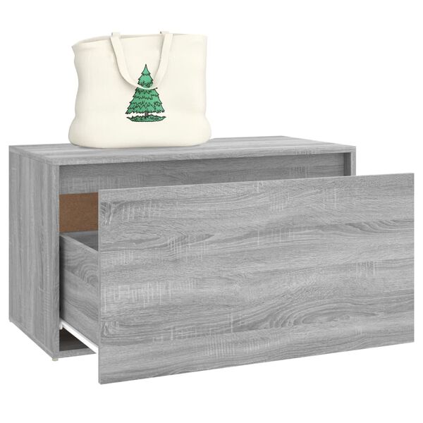vidaXL Hall Bench Gray Sonoma Engineered Wood Medium Entryway Bench
