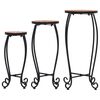vidaXL Table Set of 3 Terracotta and Black Iron frame, Ceramic top