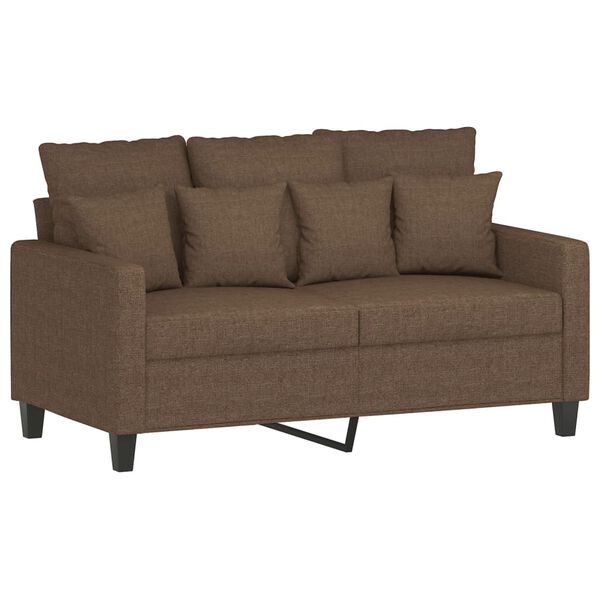 vidaXL 2 Piece Sofa Set with Cushions Brown Fabric
