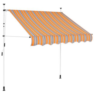 vidaXL Manual Retractable Awning 78.7" Yellow and Blue Stripes