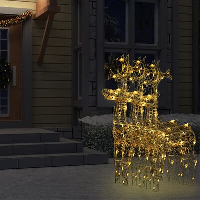 vidaXL Reindeer Christmas Decorations 3 pcs 23.6"x6.3"x39.4" Acrylic