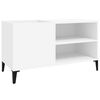 vidaXL Record Cabinet White Engineered wood, metal Medium Record Cabinet