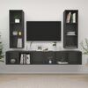 vidaXL TV Cabinet Set of 4 Grey Engineered Wood Large
