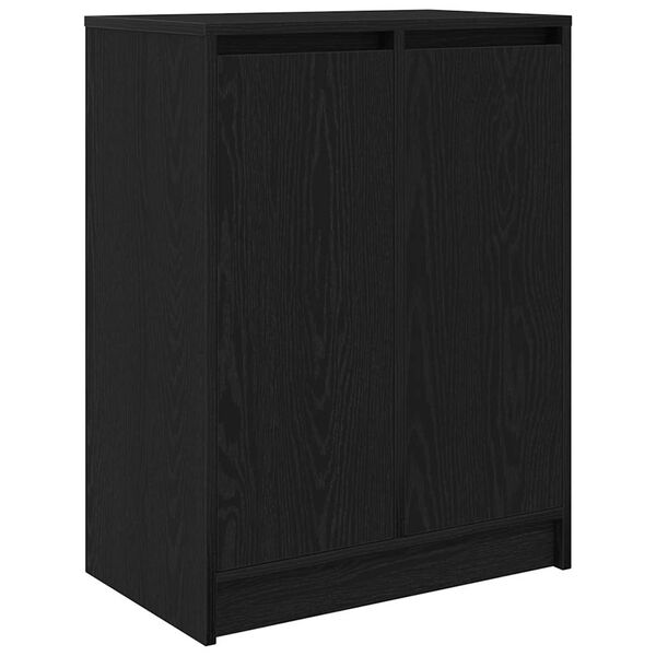 vidaXL Shoe Cabinet Black Oak Engineered Wood Medium Shoe Cabinet