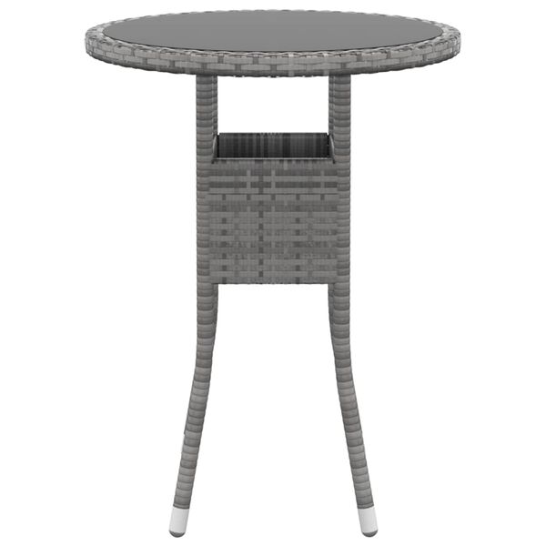 vidaXL Garden Dining Set Grey, Dark Grey Poly Rattan 3 Piece