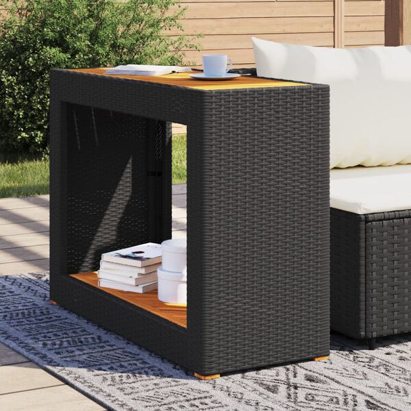 vidaXL Garden Side Table Black and brown