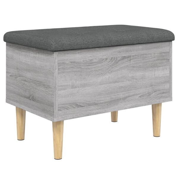 vidaXL Storage Bench Grey Sonoma Engineered Wood Medium Storage Bench