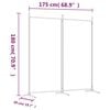 vidaXL 2-Panel Room Divider White 68.9"x70.9" Fabric
